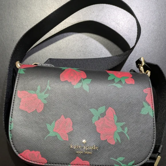 New Kate Spade Black Floral Crossbody Bag - Picture 4 of 5